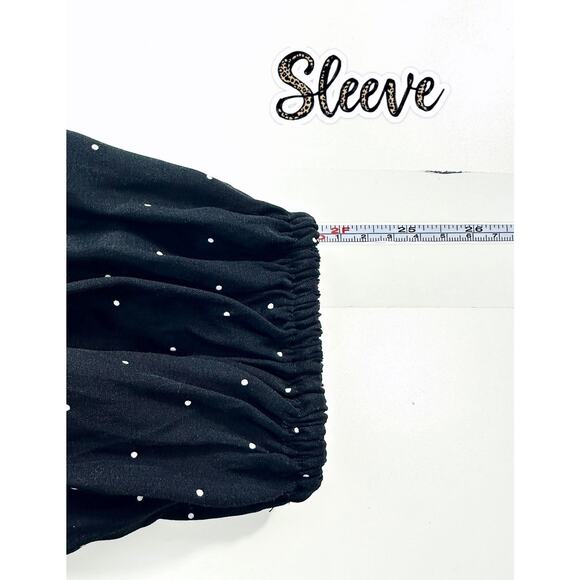 A New Day Women's Polka Dot Midi Dress Size Medium Black Long Sleeve V-Neck NWT - Picture 13 of 13